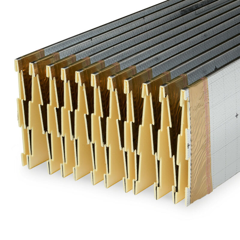 Ondervloer met een reflecterende laag voor vloerverwarming