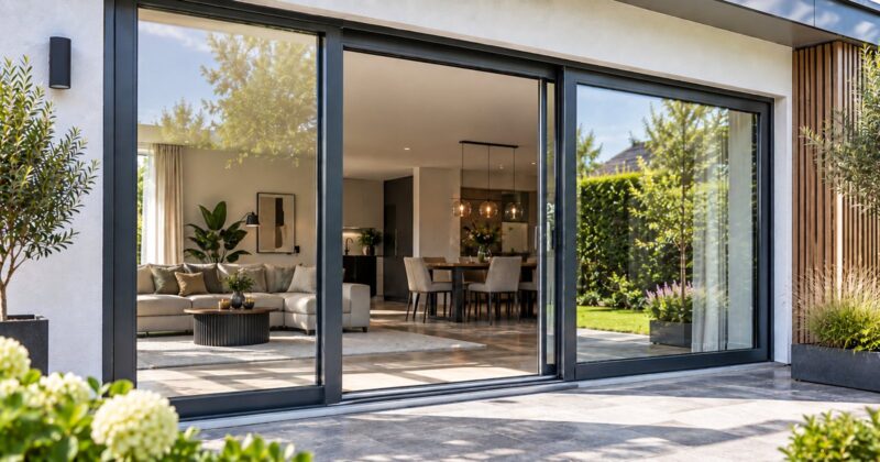 Meer daglicht bij verbouwen: zo kies je een schuifpui die bij de woning past 3-delige kunststof schuifpui bij een moderne verbouwing
